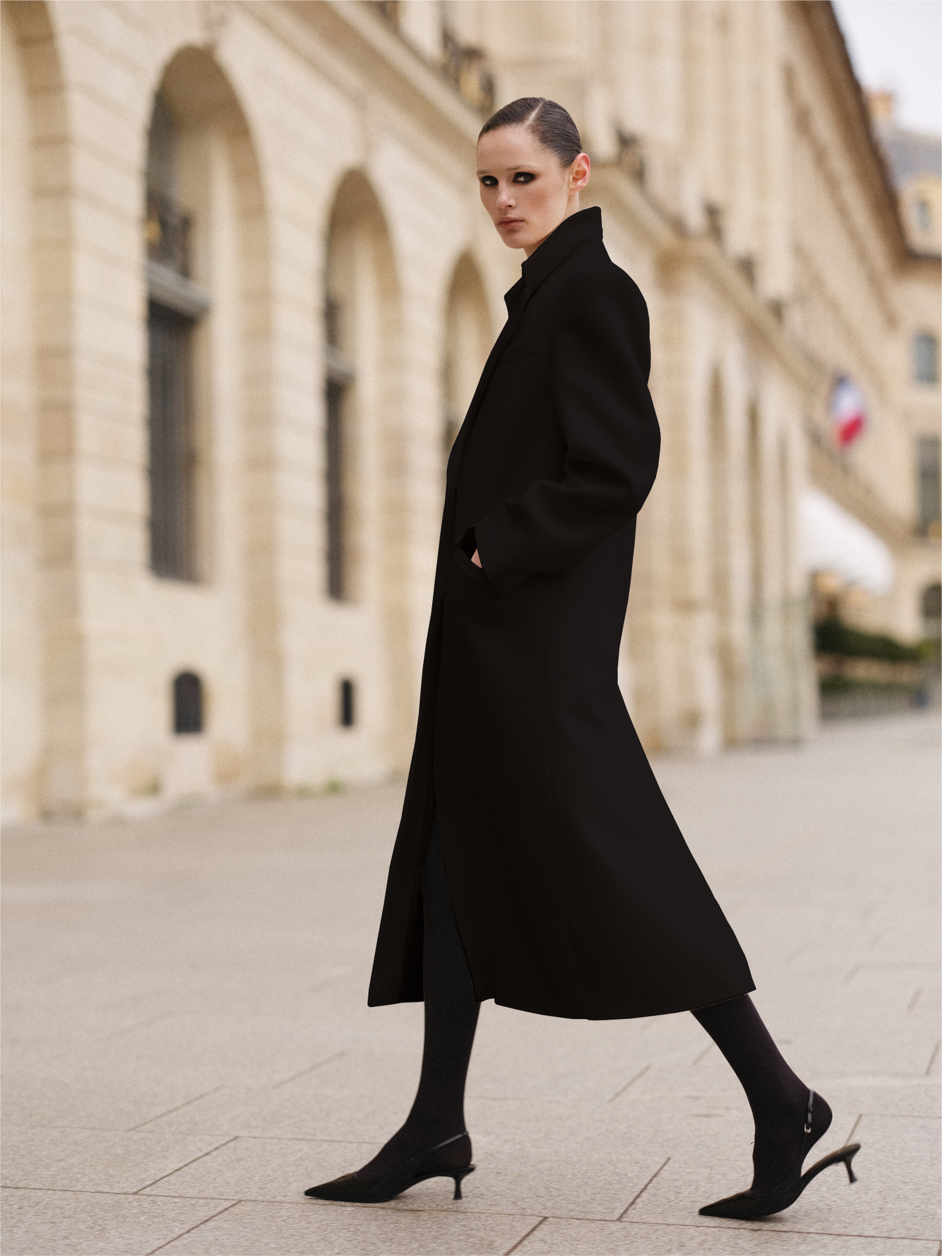 Пальто з вовни та кашемiру LE NOIR